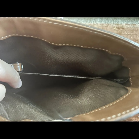 Brown Coach Signature Logo Canvas Wristlet - Picture 9 of 9